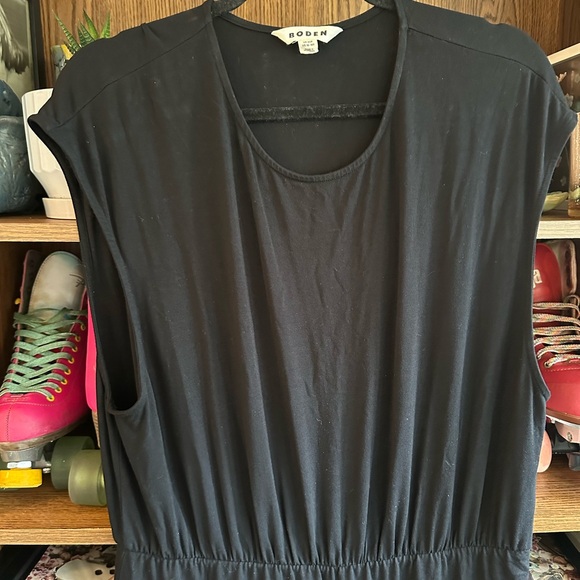 Boden Column Jersey Maxi Dress Black Elegant Size 16 - Picture 5 of 8